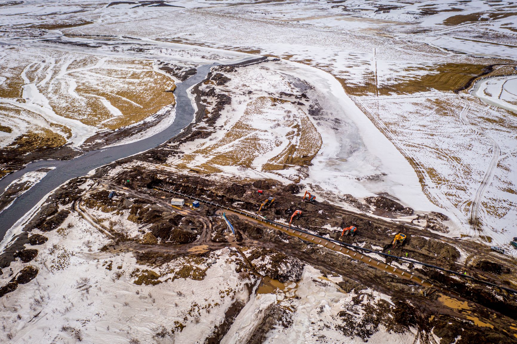 Þverun Hörgár í apríl 2020 (Mynd: Auðunn Níelsson)