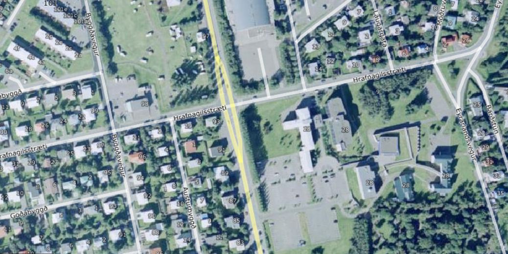 Hrafnagilsstræti Byggðavegur bilun vatnsveita maí 2015