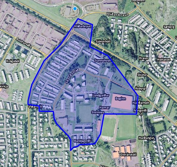 Lokunarsvæði hitaveitu í hluta Glerárþorps mánudaginn 11. júlí 2016 
