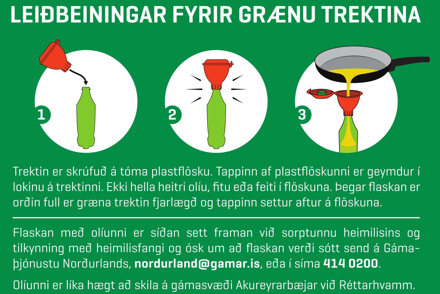 Græna trektin leiðbeiningar 1 janúar 2016