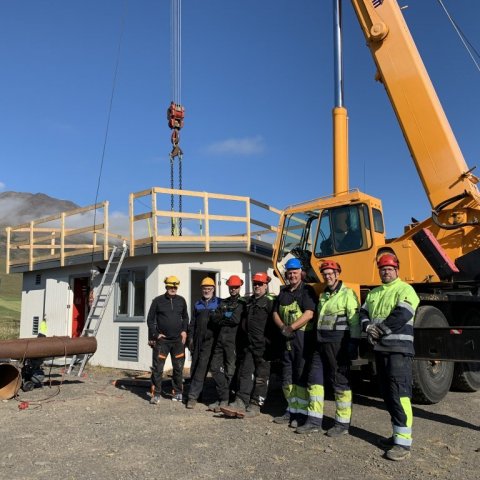 Vaskur hópur, talið frá vinstri: Sigurjón (Slippnum), Haukur (BHS), Sindri og Ingvi (Ólafsfirði), Jónas, Baldur Viðar og Jón Gísli (Norðurorku). Mynd: Gunnur Ýr Stefánsdóttir