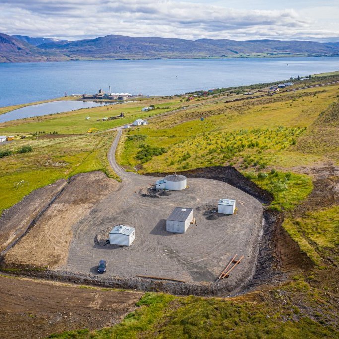 Hjalteyrarlögn - Tengivinna á Hjalteyri í ágúst 2019. Mynd: Auðunn Níelsson