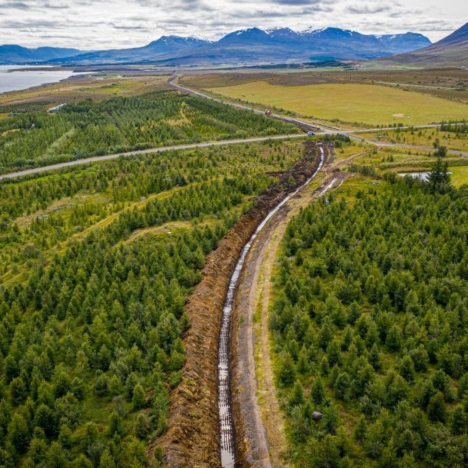 Hjalteyrarlögn - Tengivinna á Hjalteyri í ágúst 2019. Mynd: Auðunn Níelsson