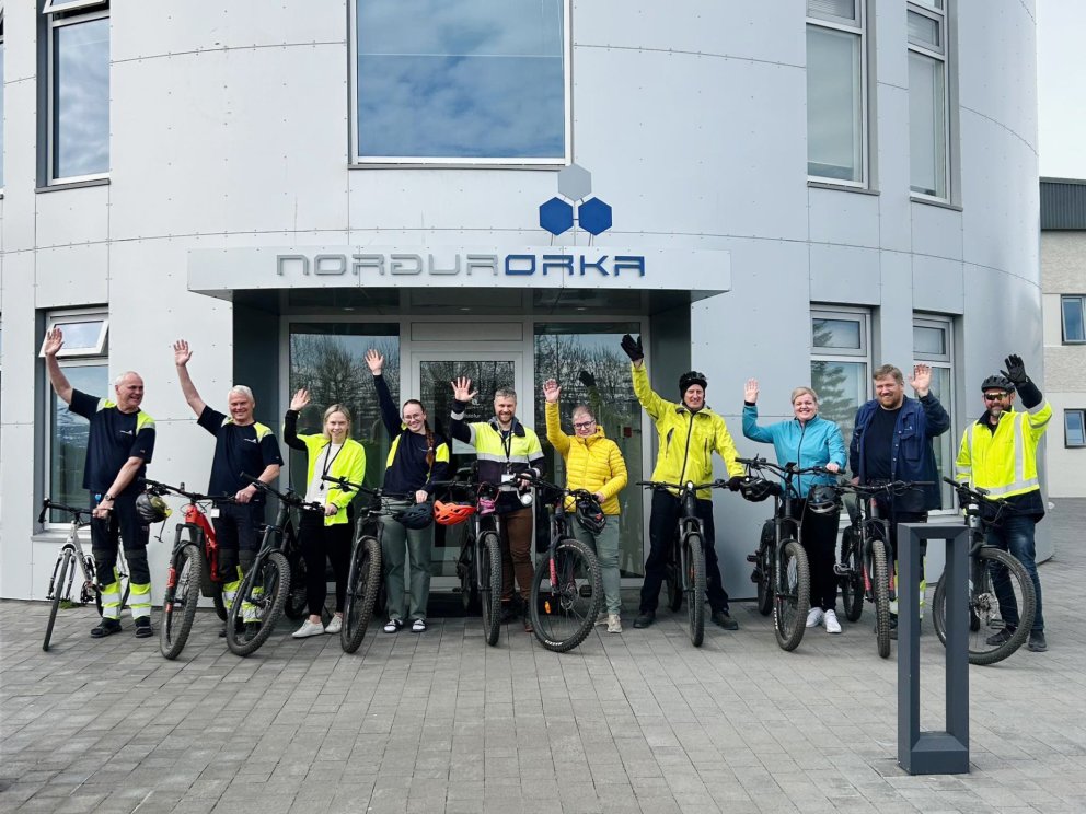 Mynd tekin í tilefni átaksins Hjólað í vinnnuna sem starfsfólk Norðurorku tók að sjálfsögðu þátt í á…