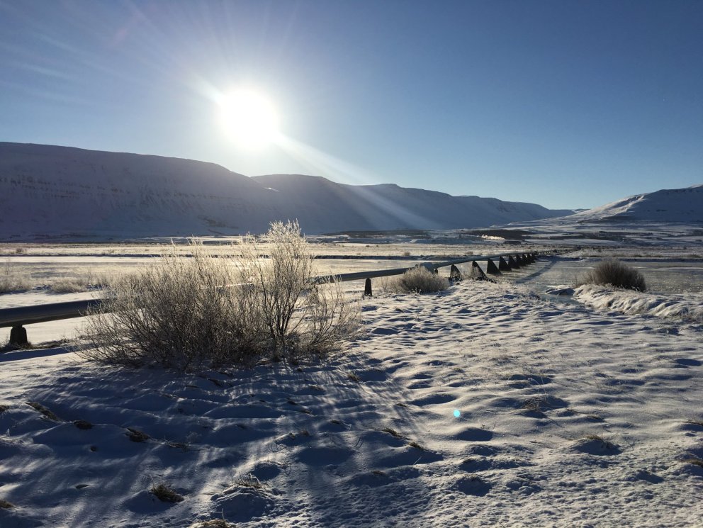 Aðveitulögn hitaveitu í Eyjafjarðarsveit (Mynd: Gunnur Ýr Stefánsdóttir)