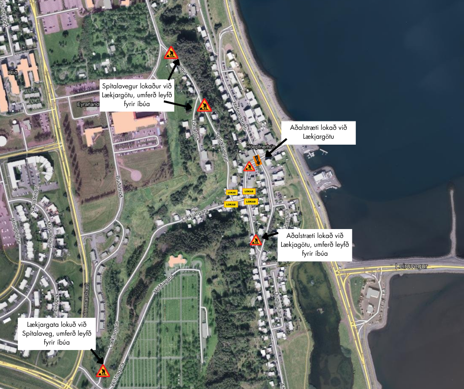 Framkvæmdir og götulokanir í kringum Lækjargötu