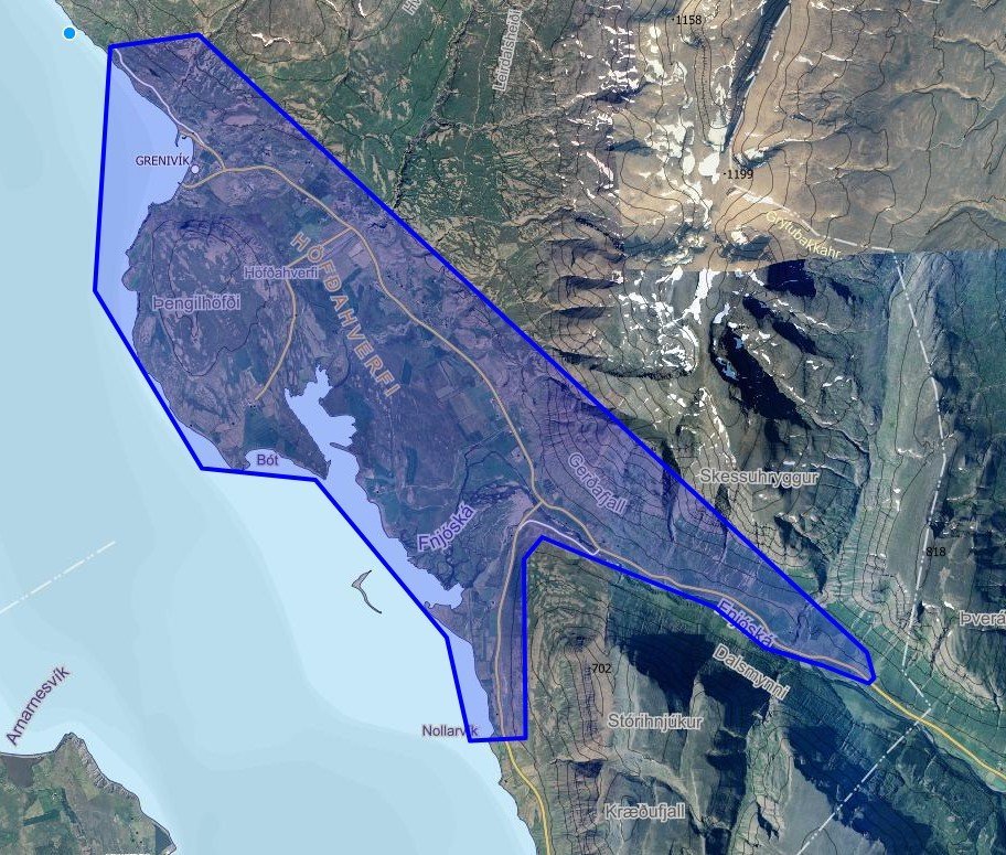 Svæðið sem um ræðir má sjá á myndinni hér að ofan
