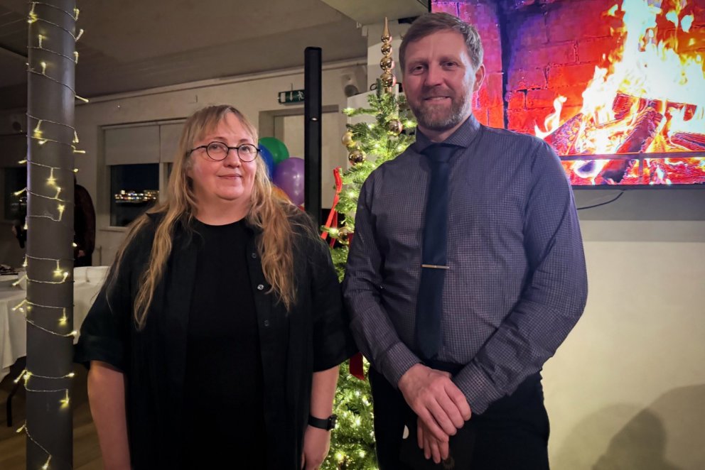 Helga Steingrímsdóttir og Guðmann Böðvarsson voru heiðruð fyrir langtíma störf sín á dögunum.