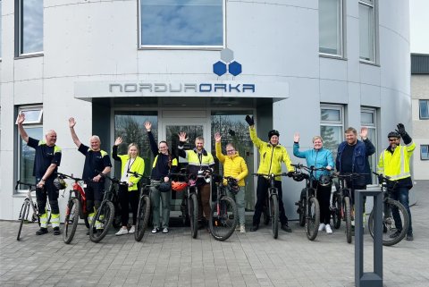 Mynd tekin í tilefni átaksins Hjólað í vinnnuna sem starfsfólk Norðurorku tók að sjálfsögðu þátt í á…