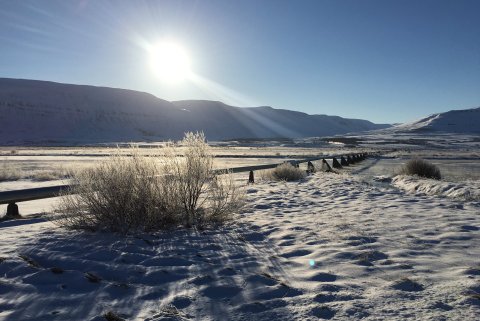Aðveitulögn hitaveitu í Eyjafjarðarsveit (Mynd: Gunnur Ýr Stefánsdóttir)