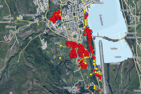 Árlegur álestur mæla í ákv. hverfum á Akureyri