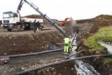 Frá framkvæmdum við Hesjuvallalindir