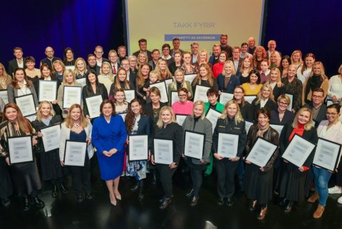 Mynd frá afhendingu Jafnvægisvogarinnar 2023. 
Ljósmyndari: Silla Páls