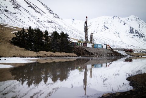 Jarðborinn Sleipnir í Ólafsfirði í vor