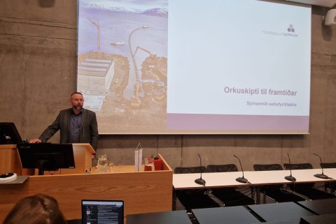 Eyþór Björnsson, forstjóri Norðurorku á ráðstefnunni Orkuskipti til framtíðar.