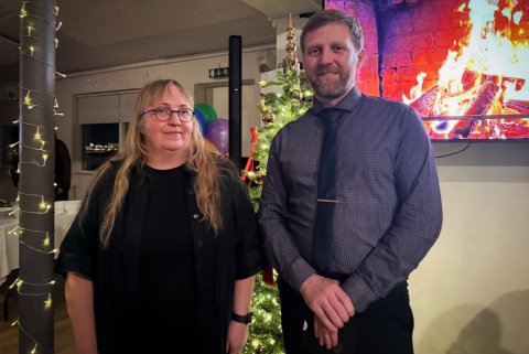 Helga Steingrímsdóttir og Guðmann Böðvarsson voru heiðruð fyrir langtíma störf sín á dögunum.